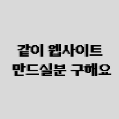 같이 웹사이트 만들 익 구함